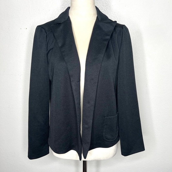 VINTAGE Sears 1970s Blazer Jacket Long Sleeve Black Collared Vtg 70s - Picture 1 of 7